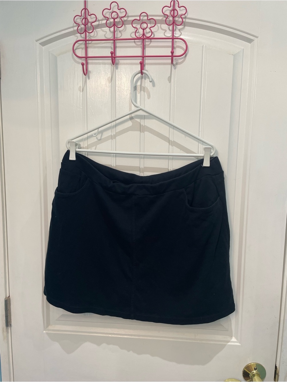 croft & barrow Black Mini Skirt with Front Pockets